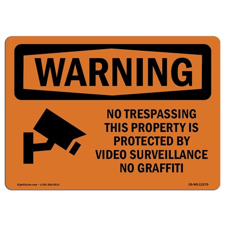 Signmission Safety Sign, OSHA WARNING, 3.5" Height, 5" Width, No Trespassing This Property, Landscape OS-WS-D-35-L-12279